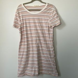 Molly Green Striped Springy T Shirt Dress - Medium